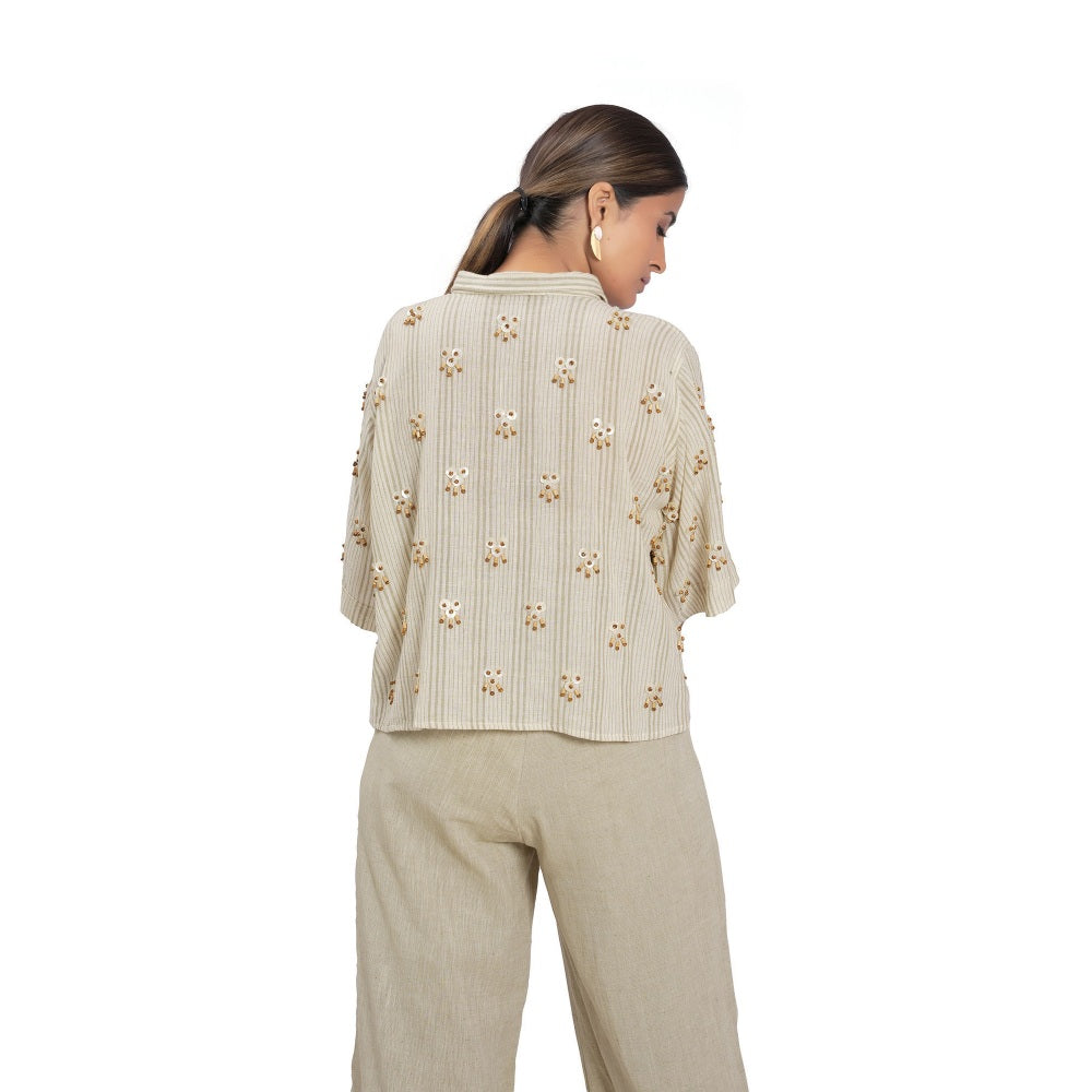 Vana Ethnics Sustainable Off White Cotton Shirt
