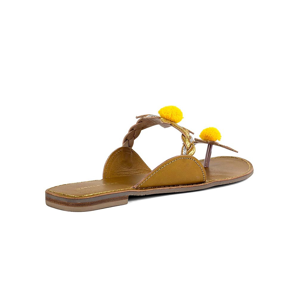 Vanilla Moon Women Yellow One Toe Flats