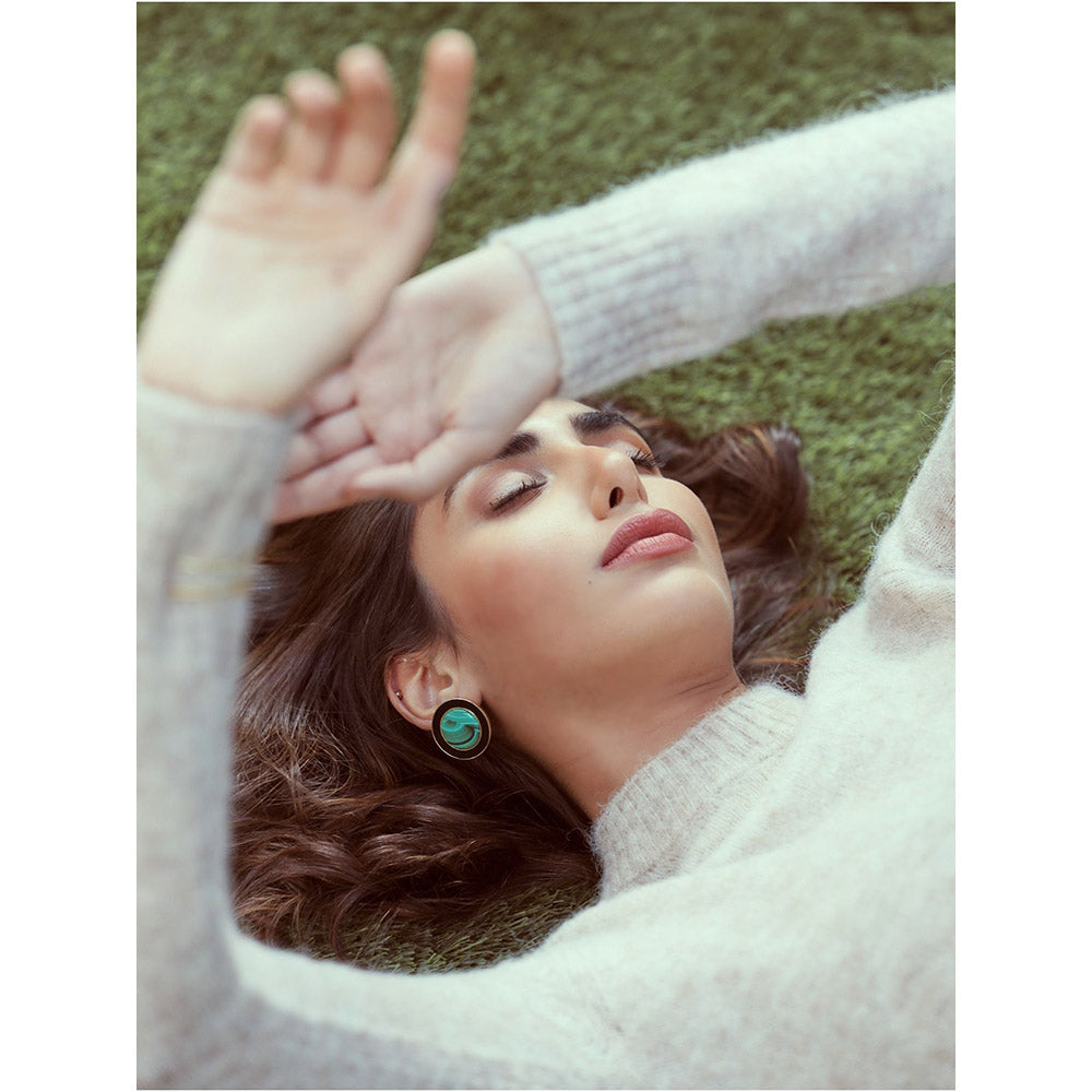 VARNIKA ARORA Green Alyssa Studs