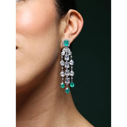 VARNIKA ARORA Twilight Radiant Emerald Drop Earrings