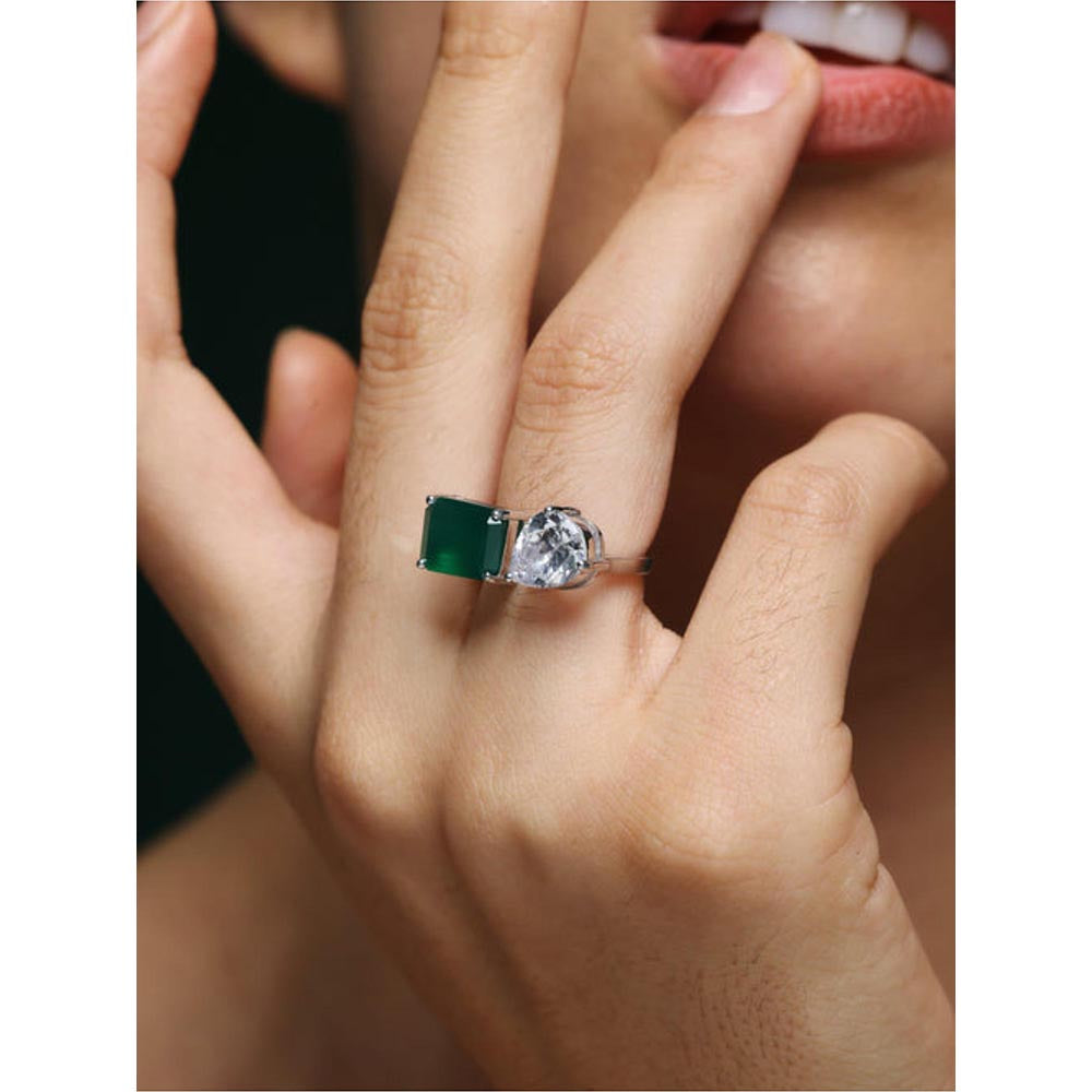 VARNIKA ARORA Radiant Emerald Promise Ring