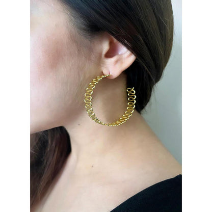VARNIKA ARORA Gold Plated Spiral Hoops and Choker