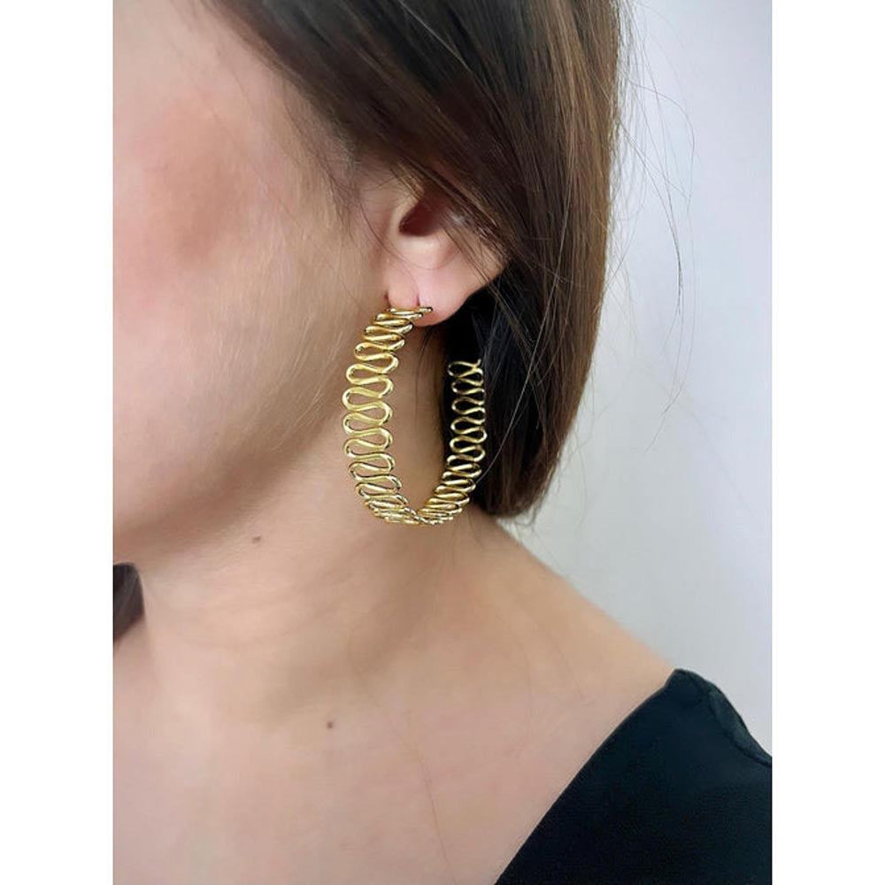 VARNIKA ARORA Gold Plated Spiral Hoops