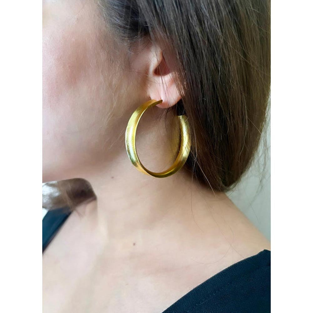 VARNIKA ARORA Gold Plated Funnel Hoops