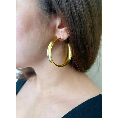 VARNIKA ARORA Gold Plated Funnel Hoops