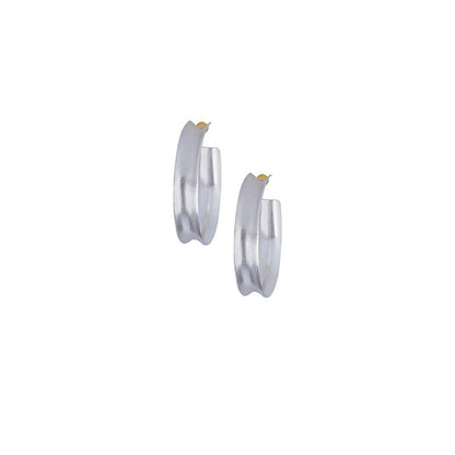 VARNIKA ARORA Silver Plated Funnel Hoops