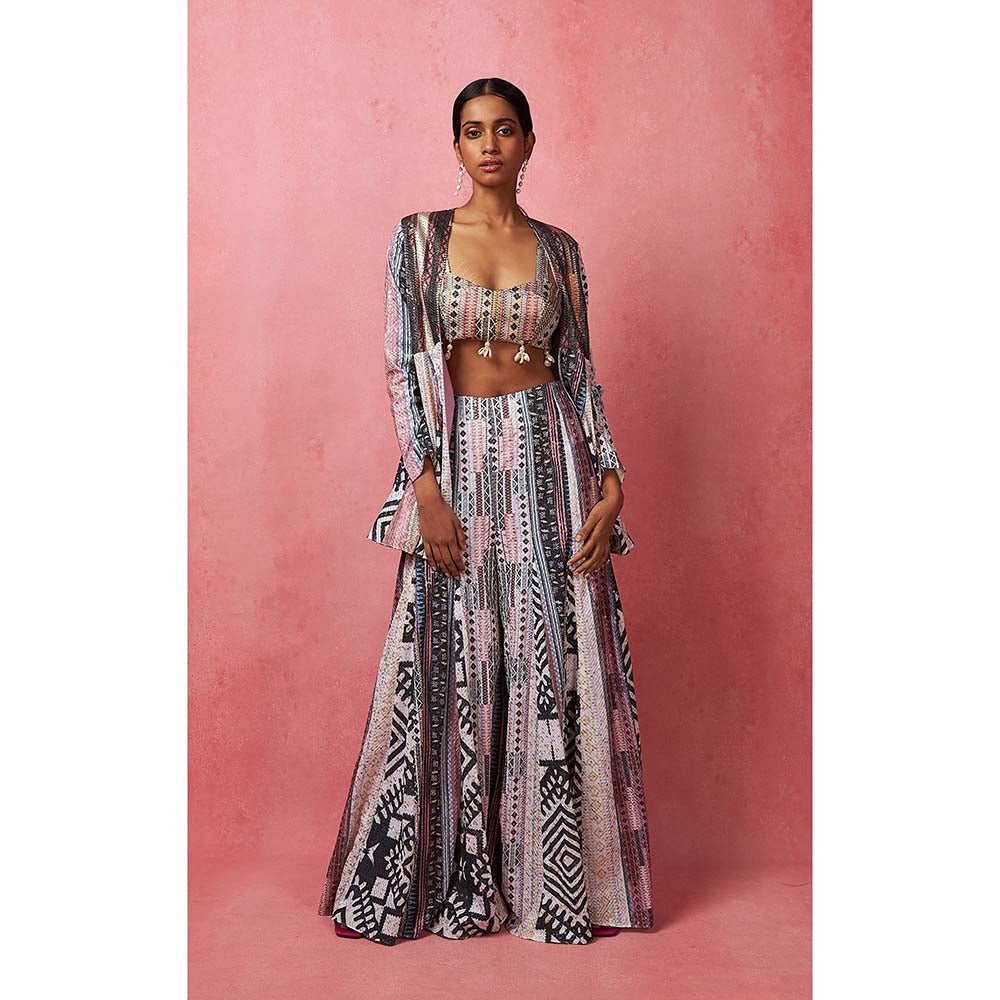 Vedika M Multi-Color Panelled Sequinned Co-Ord (Set of 3)