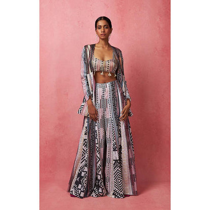 Vedika M Multi-Color Panelled Sequinned Co-Ord (Set of 3)