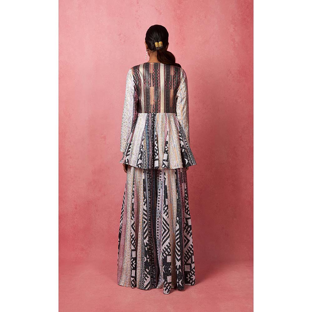 Vedika M Multi-Color Panelled Sequinned Co-Ord (Set of 3)