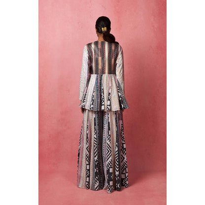 Vedika M Multi-Color Panelled Sequinned Co-Ord (Set of 3)