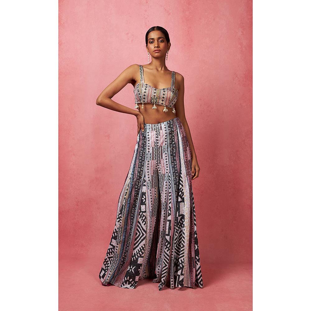 Vedika M Multi-Color Panelled Sequinned Co-Ord (Set of 3)