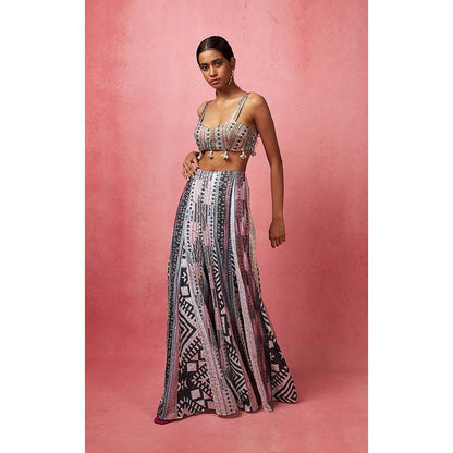 Vedika M Multi-Color Panelled Sequinned Co-Ord (Set of 3)