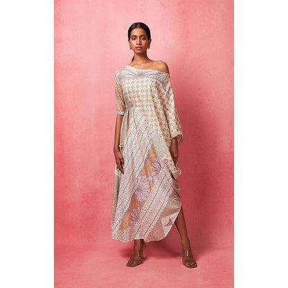Vedika M Multi-Color Sequinned Drop Shoulder Maxi Dress (Set of 2)
