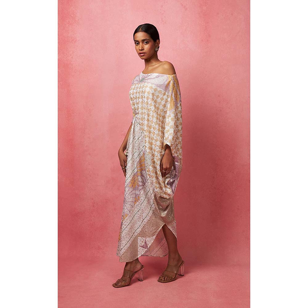 Vedika M Multi-Color Sequinned Drop Shoulder Maxi Dress (Set of 2)