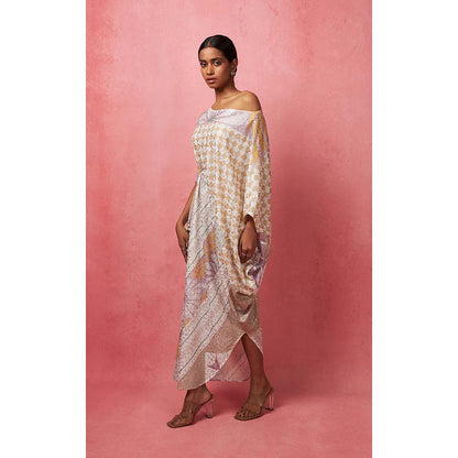 Vedika M Multi-Color Sequinned Drop Shoulder Maxi Dress (Set of 2)