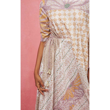 Vedika M Multi-Color Sequinned Drop Shoulder Maxi Dress (Set of 2)