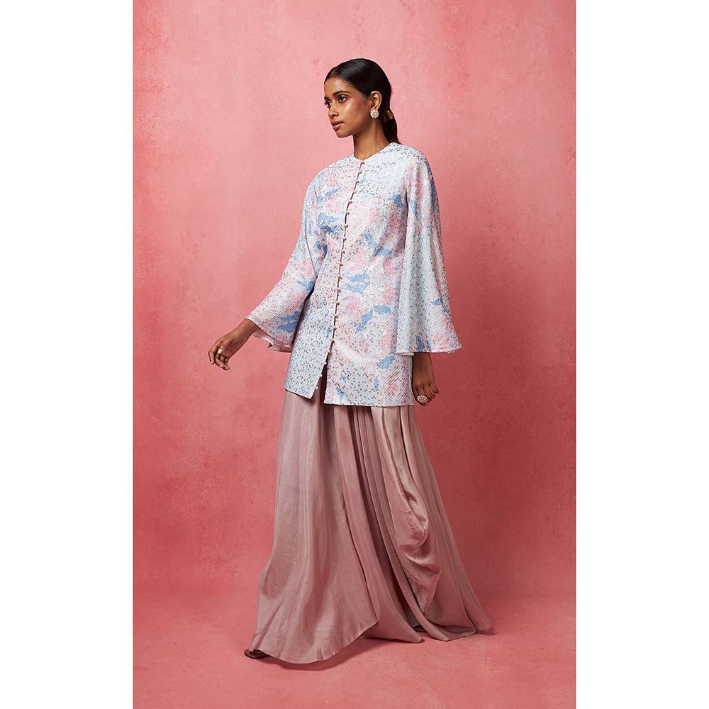 Vedika M Multi-Color Sequinned Top with Skirt (Set of 2)