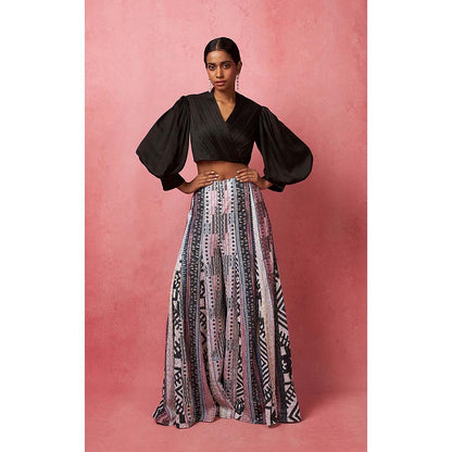 Vedika M Multi-Color Sequinned Pant with Crop Top (Set of 2)
