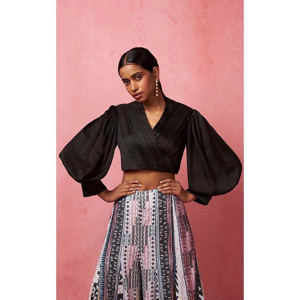 Vedika M Multi-Color Sequinned Pant with Crop Top (Set of 2)