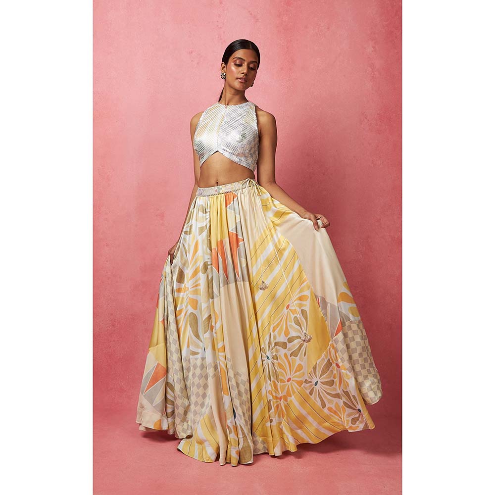 Vedika M Multi-Color Lehenga With Blouse (Set of 2)