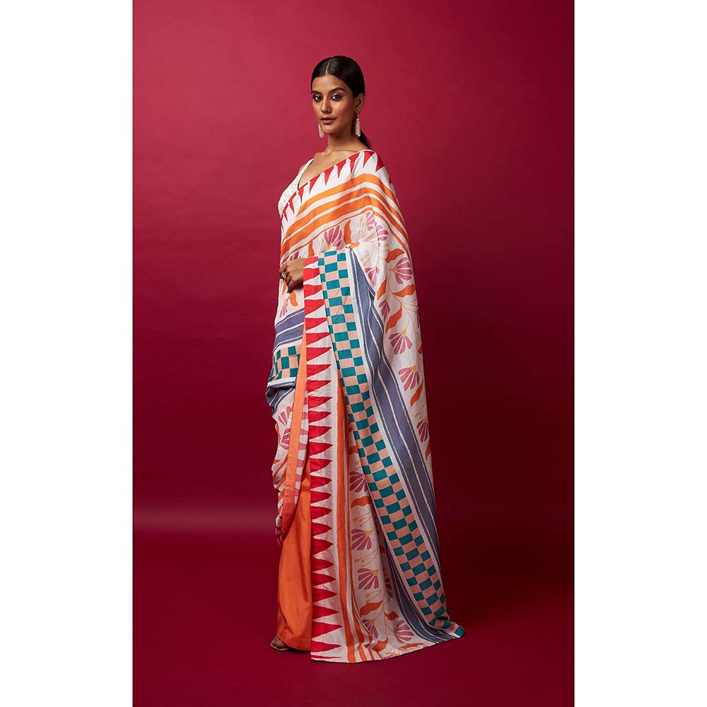 Vedika M Multi-Color Saree with Stitched Blouse