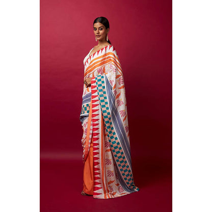 Vedika M Multi-Color Saree with Stitched Blouse