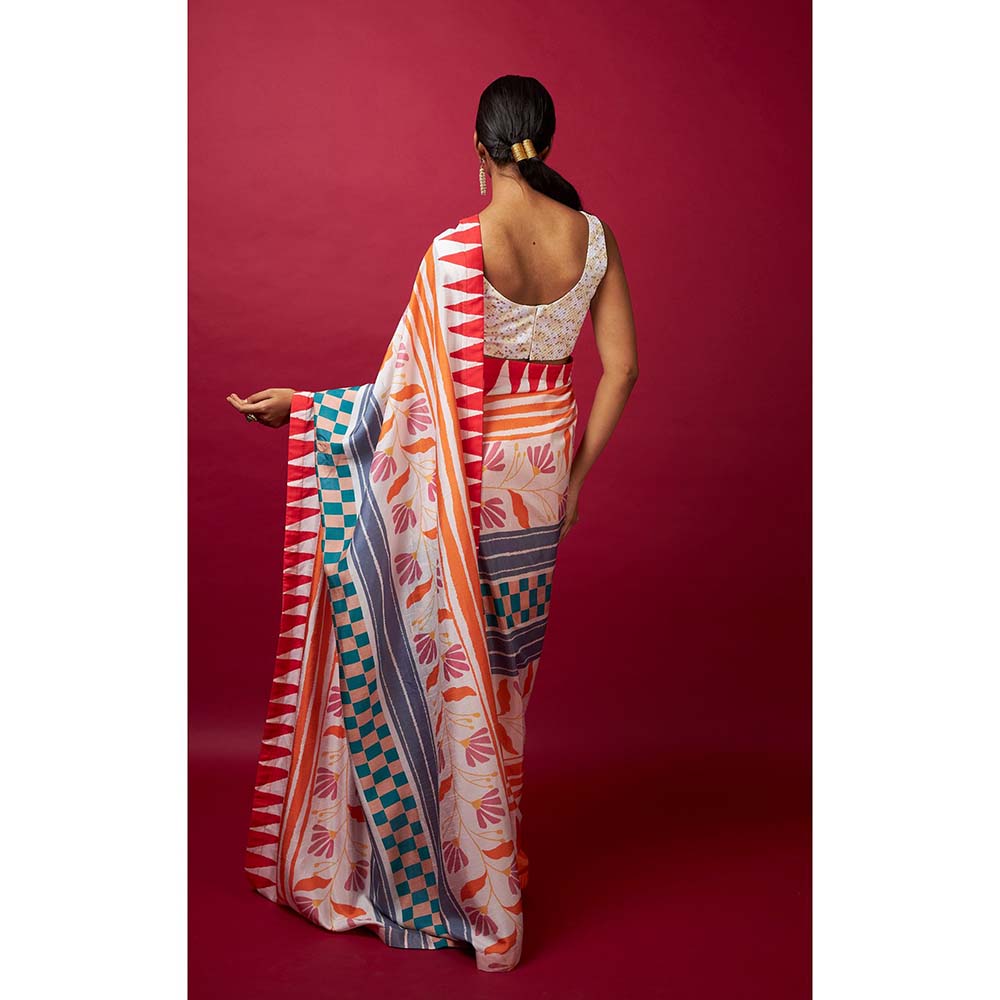 Vedika M Multi-Color Saree with Stitched Blouse