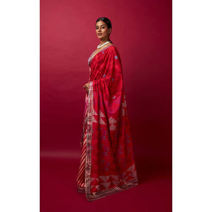 Vedika M Multi-Color Saree with Stitched Blouse