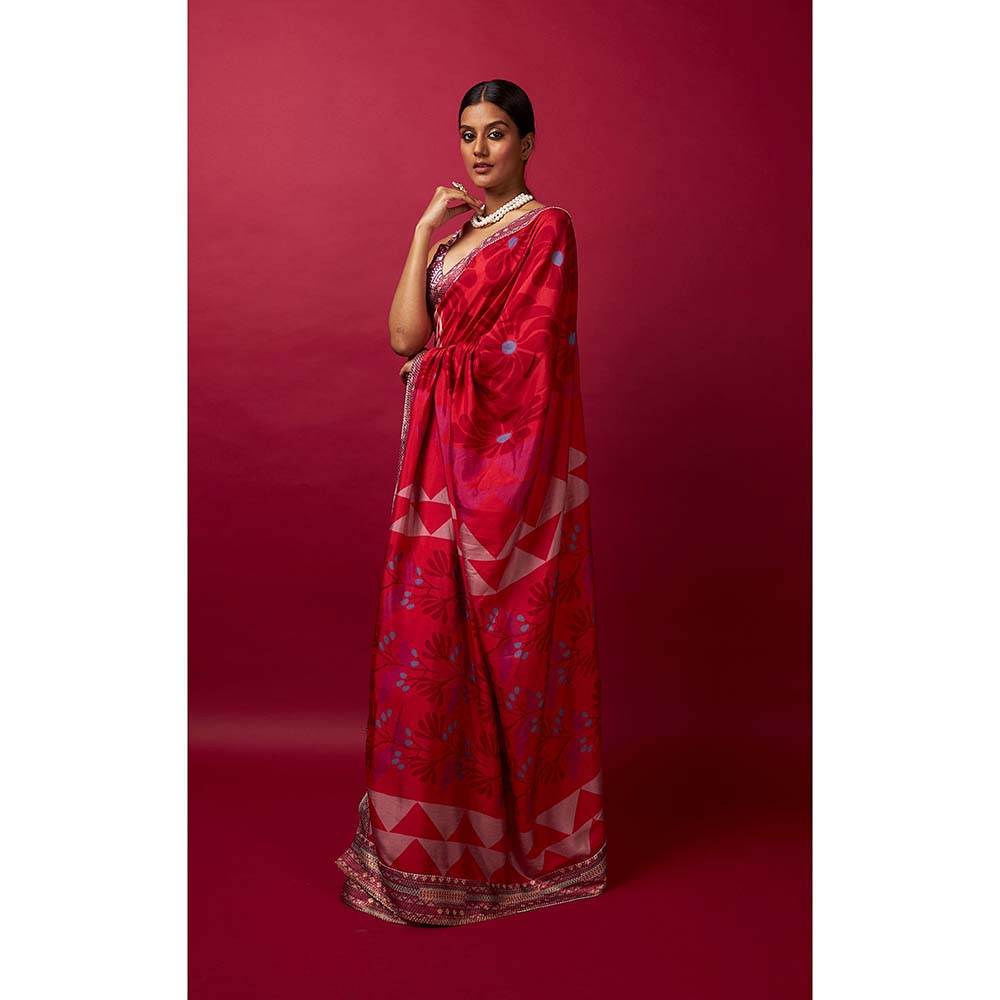 Vedika M Multi-Color Saree with Stitched Blouse