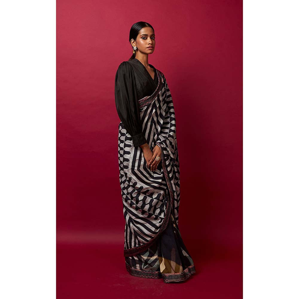 Vedika M Multi-Color Saree with Stitched Blouse