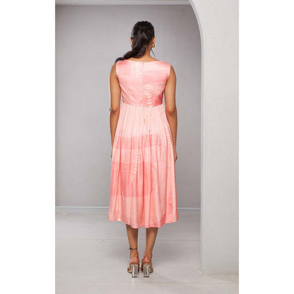 Vedika M Pink Printed Midi Dress