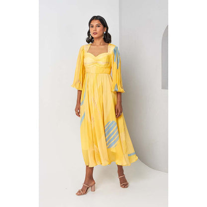 Vedika M Yellow Printed Dress