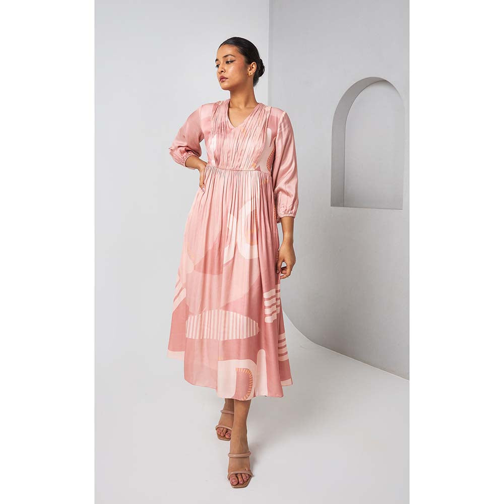 Vedika M Mauve Printed Long Dress