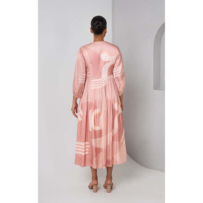 Vedika M Mauve Printed Long Dress
