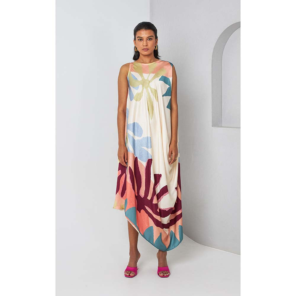 Vedika M Multi-Colour Floral Printed Sleeveless Drape