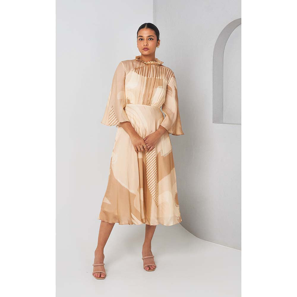 Vedika M Beige Midi Dress