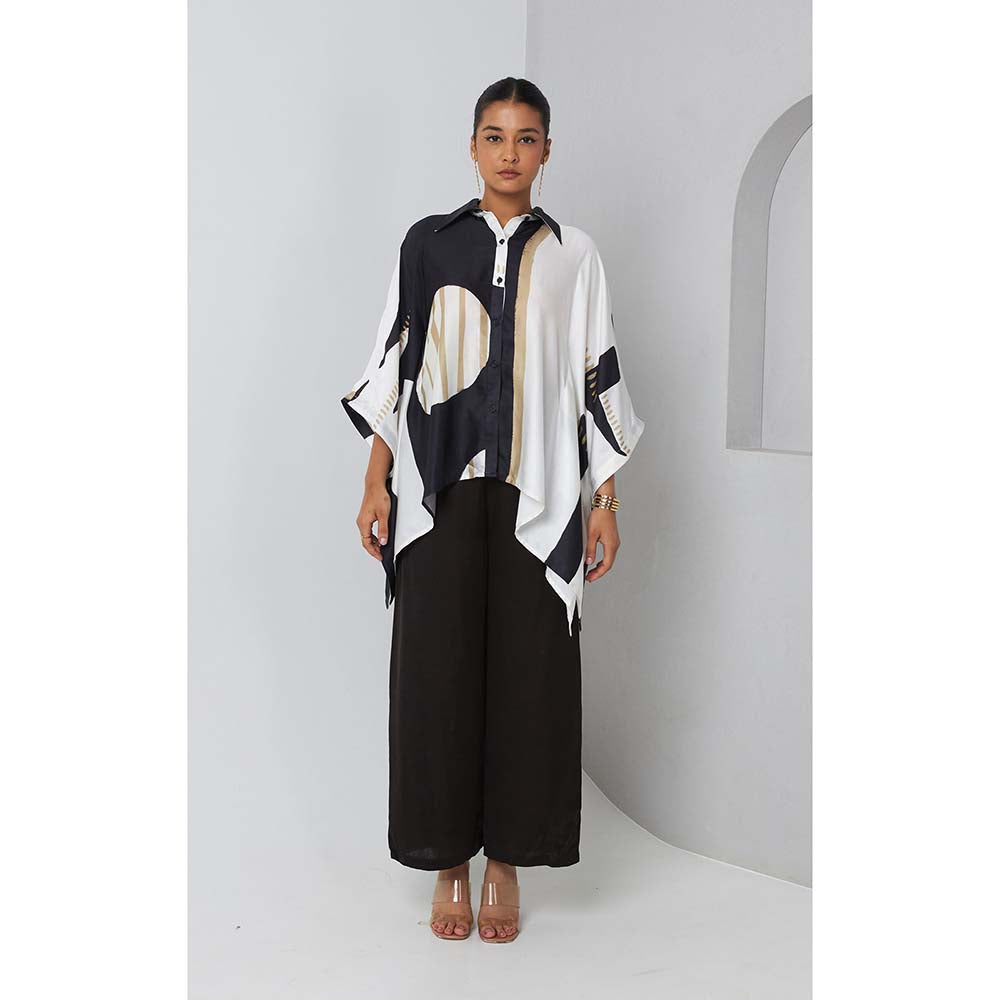 Vedika M Black Printed Shirt with Palazzo (Set of 2)