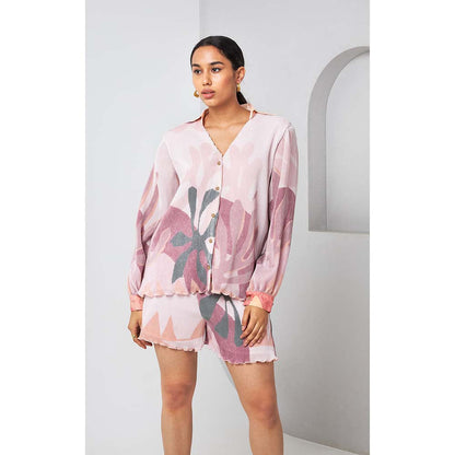 Vedika M Purple Floral Print Co-Ord (Set of 2)