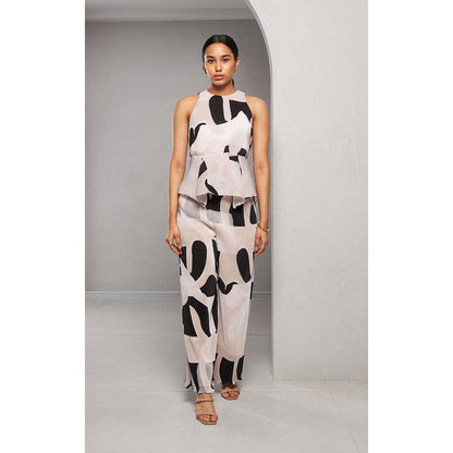 Vedika M Black Micro Peplum Co-Ord (Set of 2)