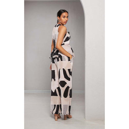 Vedika M Black Micro Peplum Co-Ord (Set of 2)