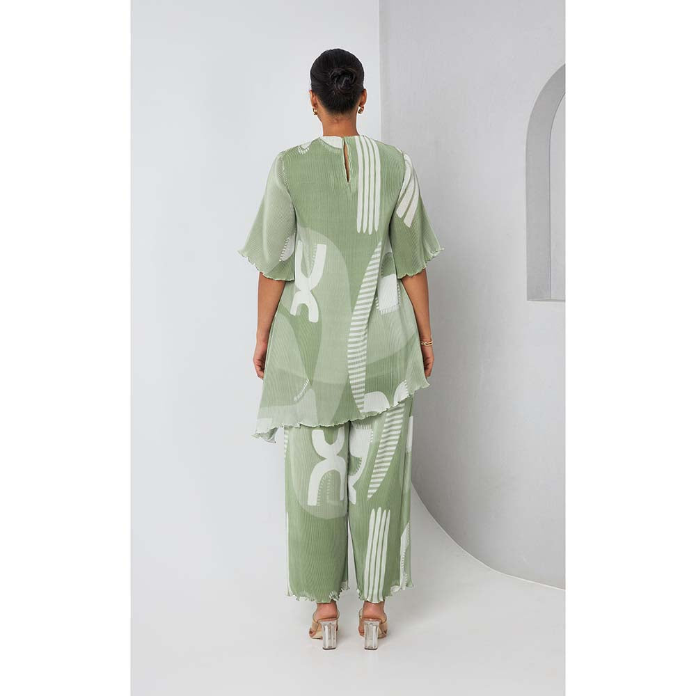 Vedika M Green Micro Printed Co-Ord (Set of 2)