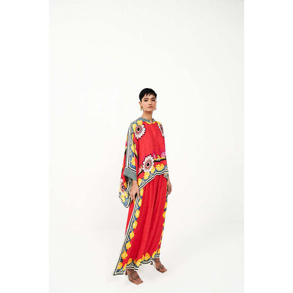 Verb Red Alina Kaftan with Palazzo (Set of 2)