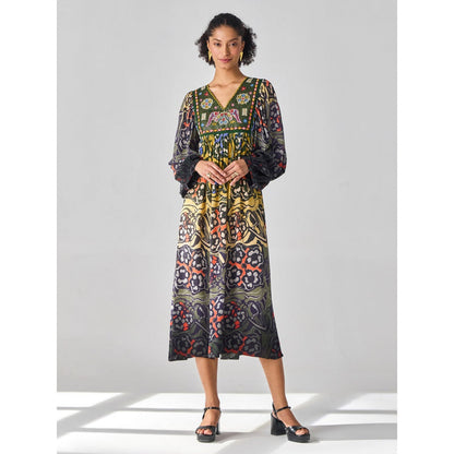 Verb Multi-Color Printed Mau Midi Dress