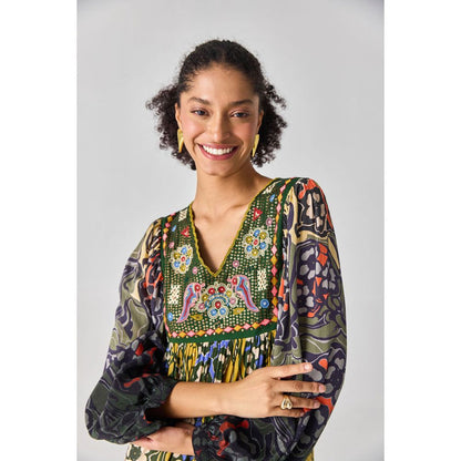Verb Multi-Color Printed Mau Midi Dress