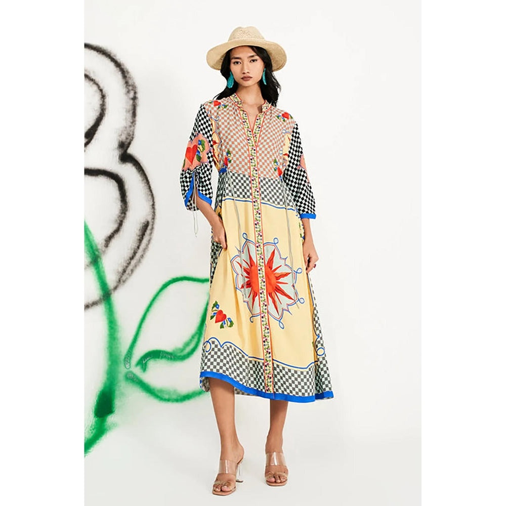Verb Yellow Margot Kaftan Midi Dress