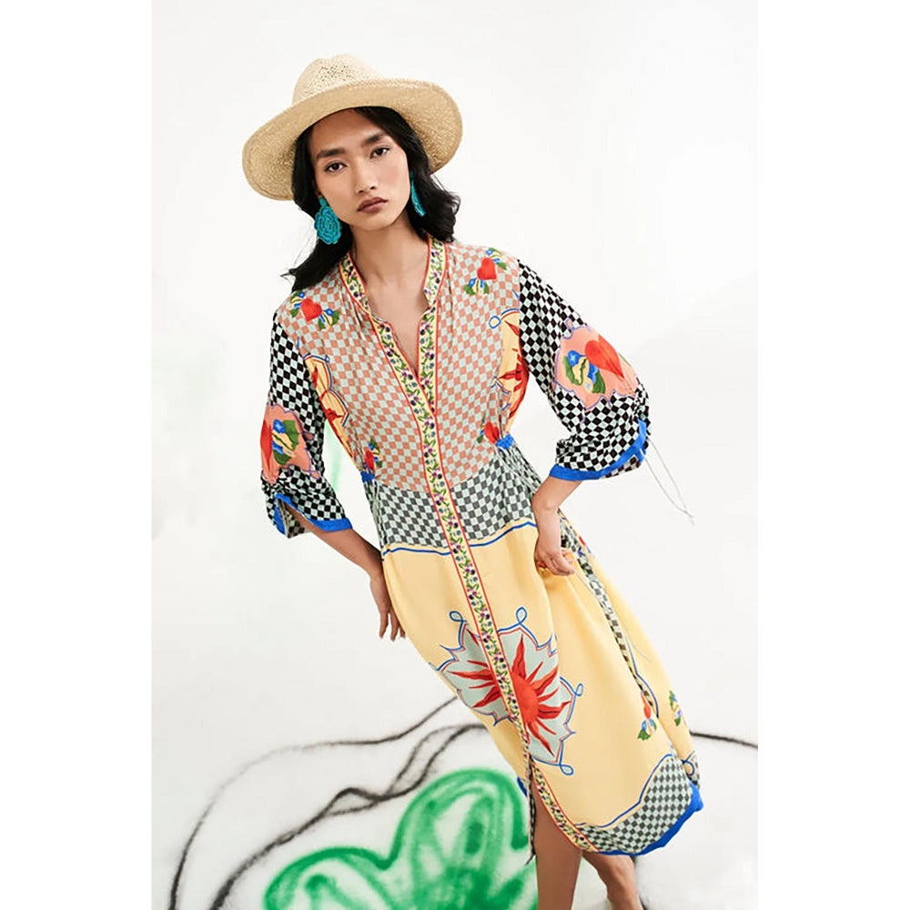 Verb Yellow Margot Kaftan Midi Dress
