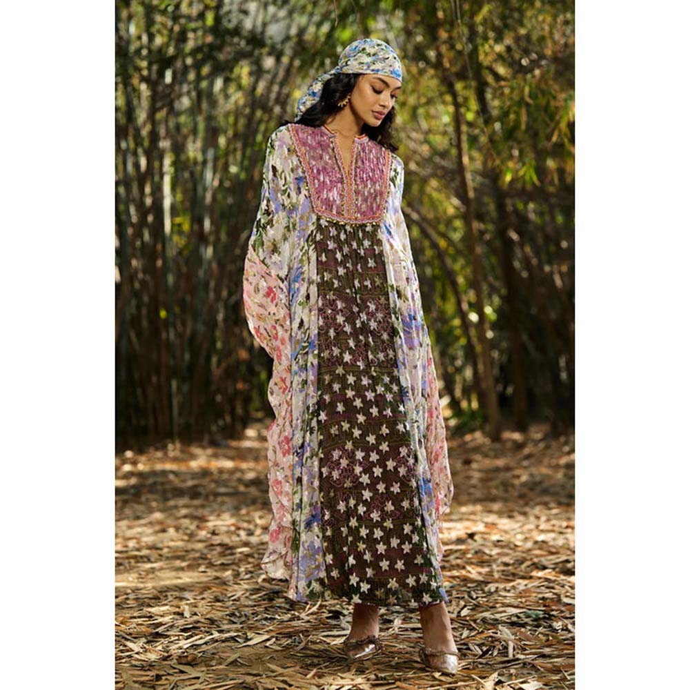 Verb Black Karissa Embroidered Kaftan Dress