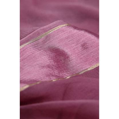 Via East Onion Pink Chiffon Satin Saree