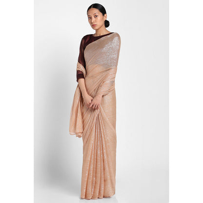 Via East Nude Georgette Kaumudi Saree