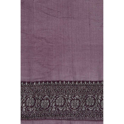 Via East Dark Purple Georgette Banarasi Chandrima Saree with Unstitched Blouse